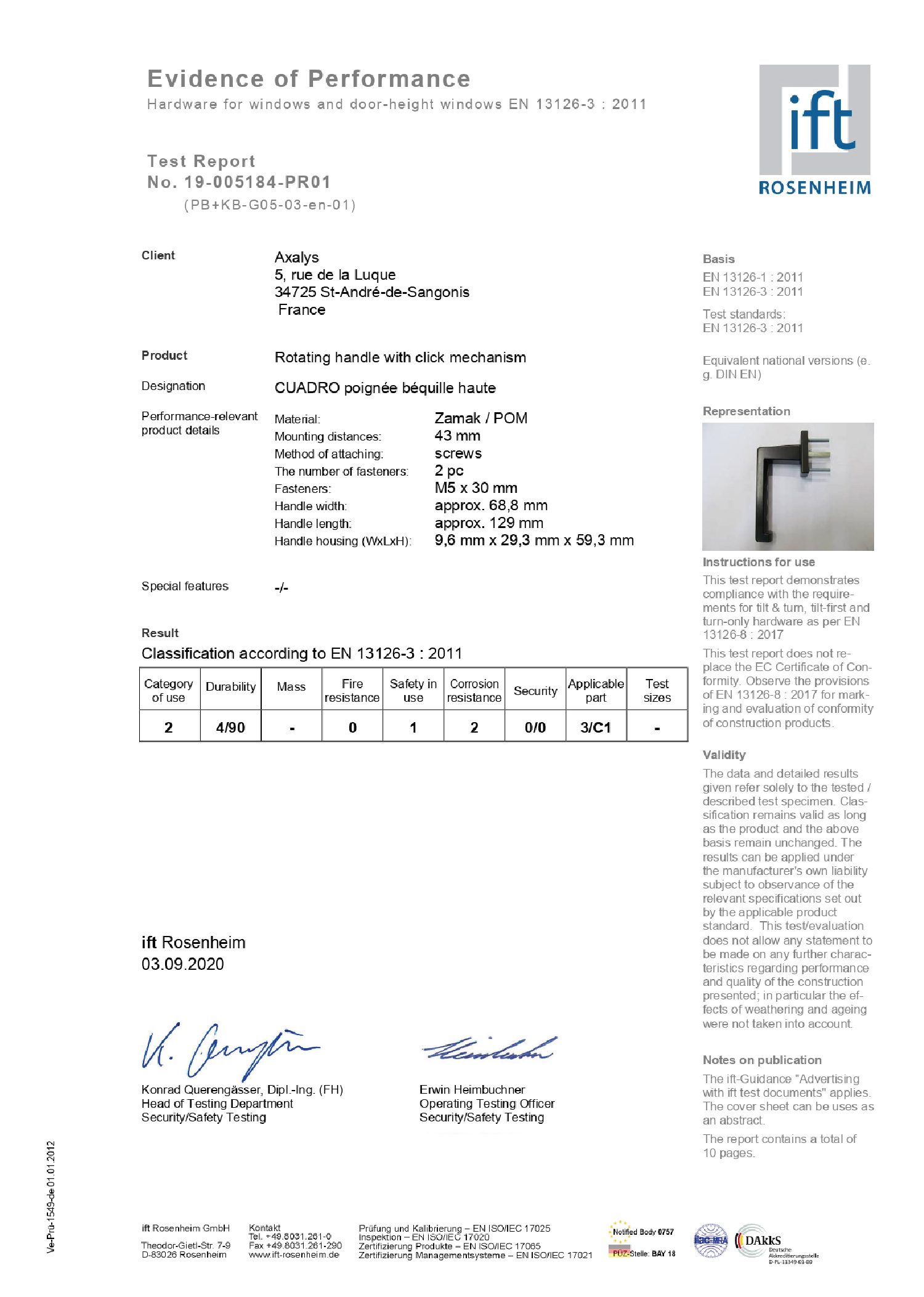 Axalys obtient le certificat IFT pour la gamme Cuadro